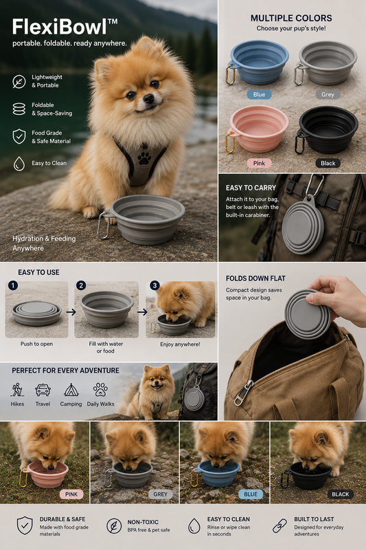 FlexiBowl™ Portable Pet Bowl (Macaroon Style Available!)