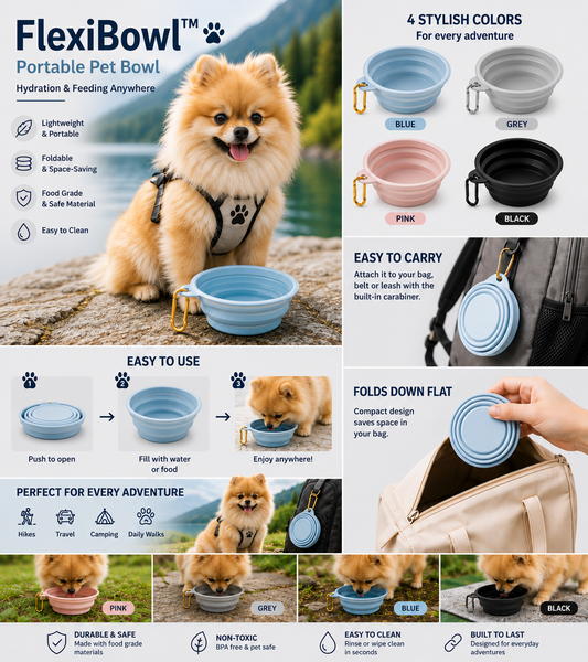 FlexiBowl™ Portable Pet Bowl (Macaroon Style Available!)